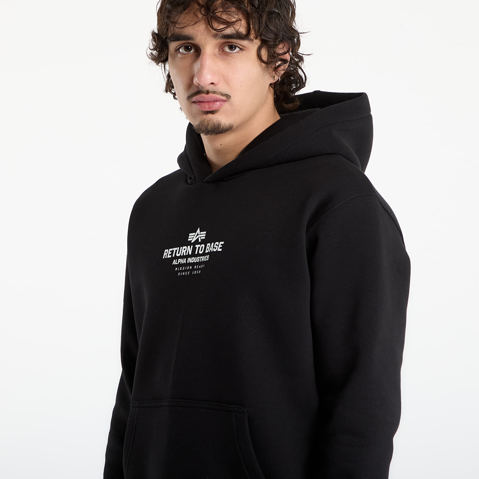 Herren-Sweatshirts Alpha Industries Return To Base Hoodie Black