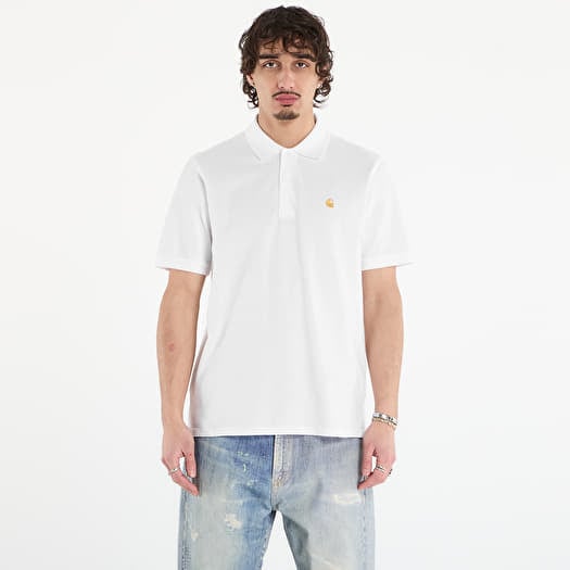 Póló Carhartt WIP S/S Chase Pique Polo UNISEX White/ Gold