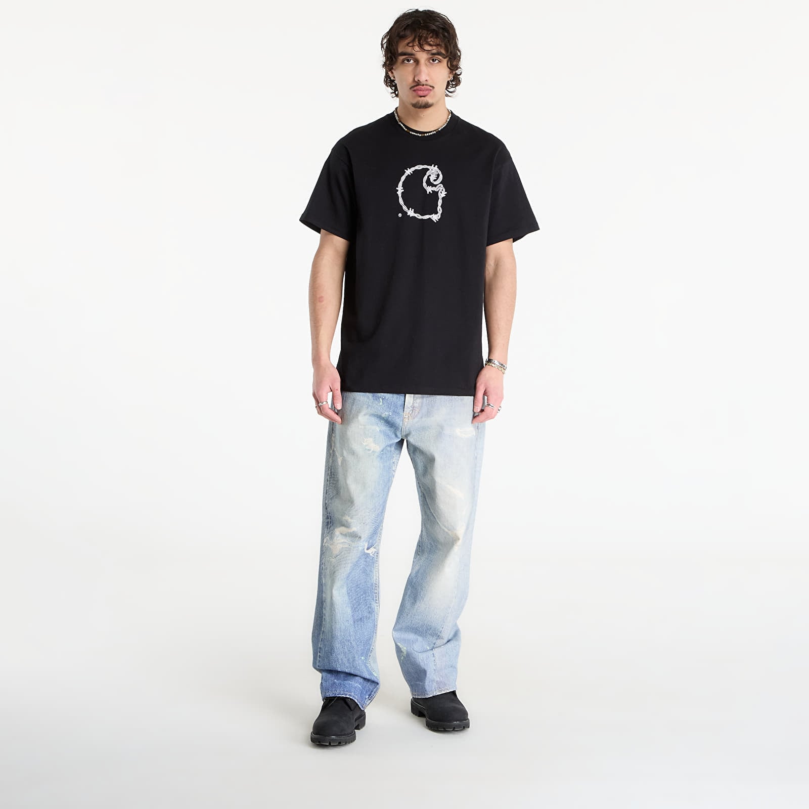 Vīriešu T-krekli Carhartt WIP S/S Barbwire C T-Shirt UNISEX Black