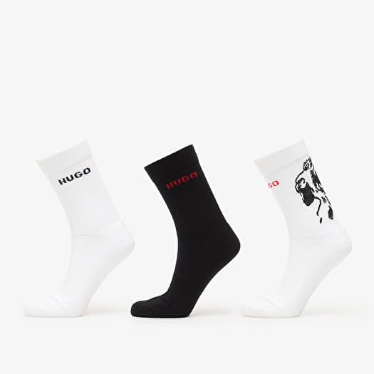 Hugo Boss Qs Angry Dog Socks 3-Pack White