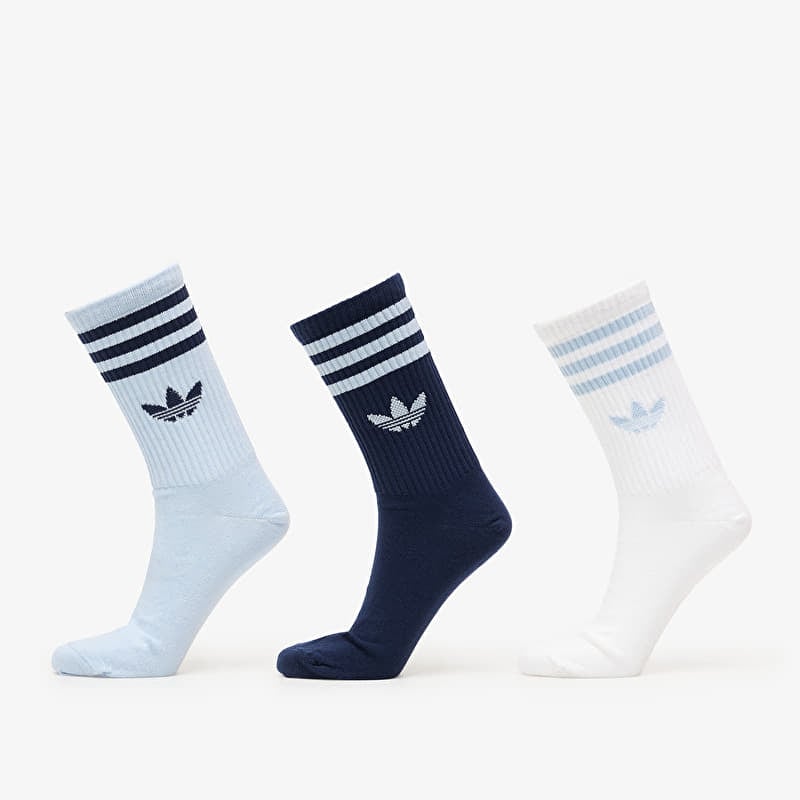 adidas 3-Stripes Crew Socks 3 Pairs Wonder Blue/ Night Indigo/ White