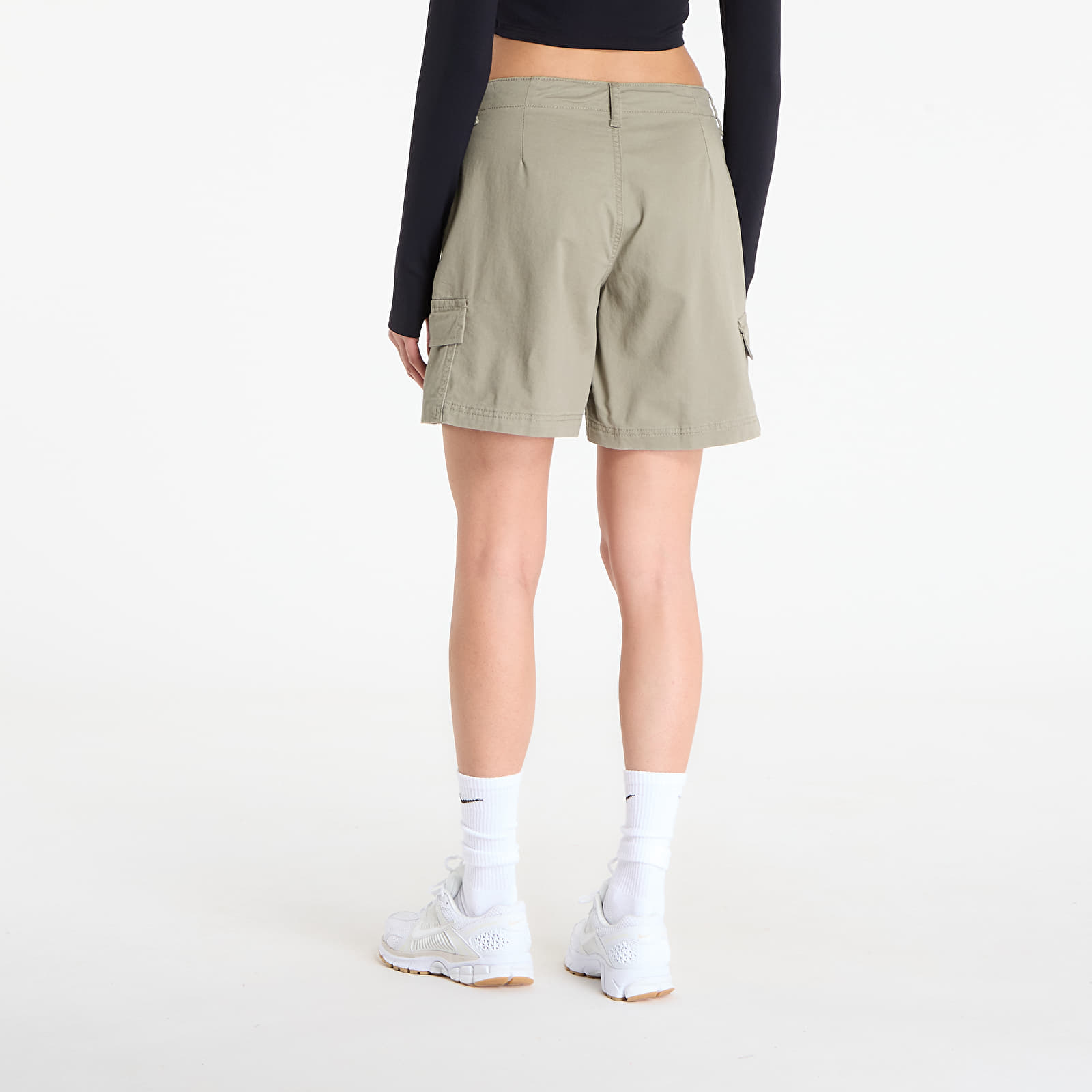 Women's Shorts Urban Classics Ladies Cotton Cargo Shorts Pale Olive