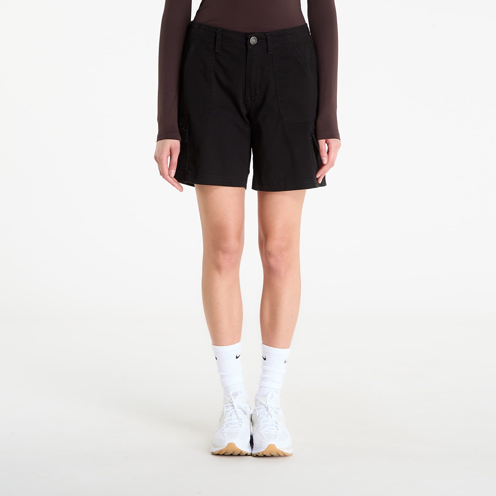 Women's Shorts Urban Classics Ladies Cotton Cargo Shorts Black