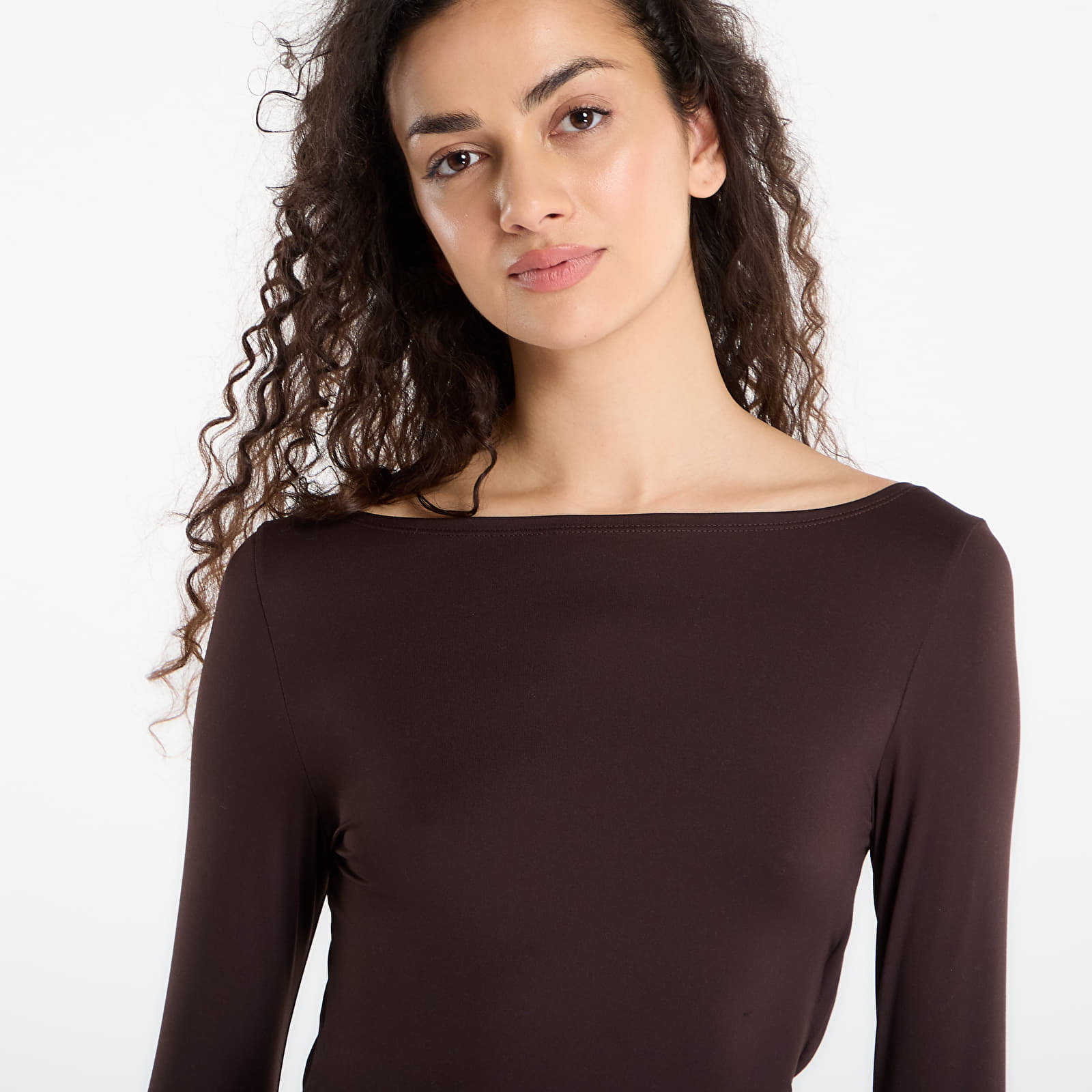 T-Shirts Frau Urban Classics Ladies Slim Fit Longsleeve Warm Brown