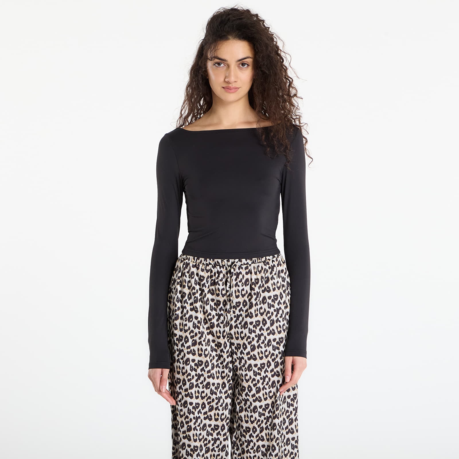 T-Shirts Frau Urban Classics Ladies Slim Fit Longsleeve Black