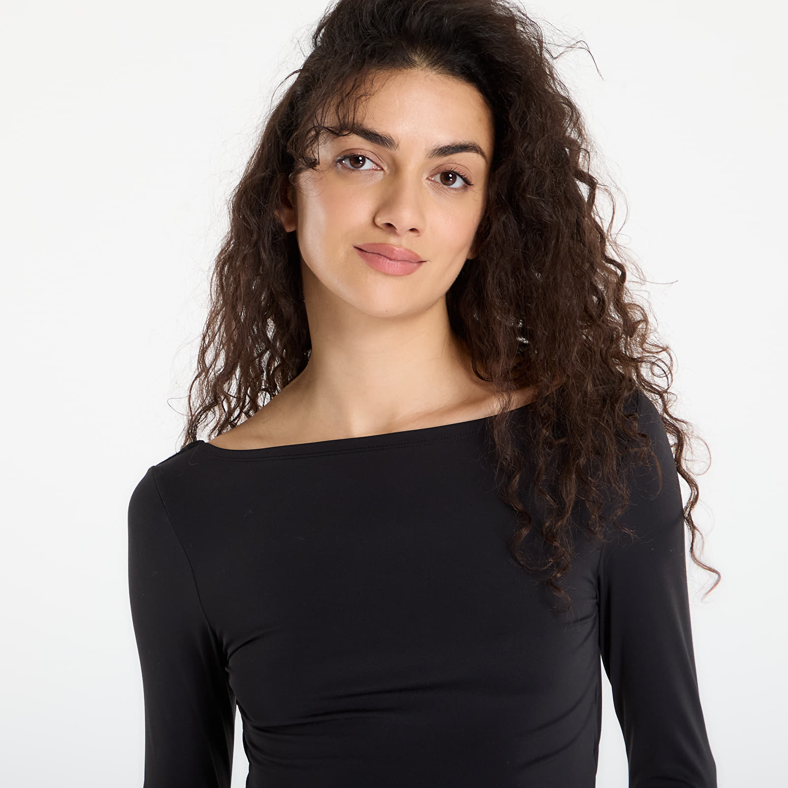 T-Shirts Frau Urban Classics Ladies Slim Fit Longsleeve Black