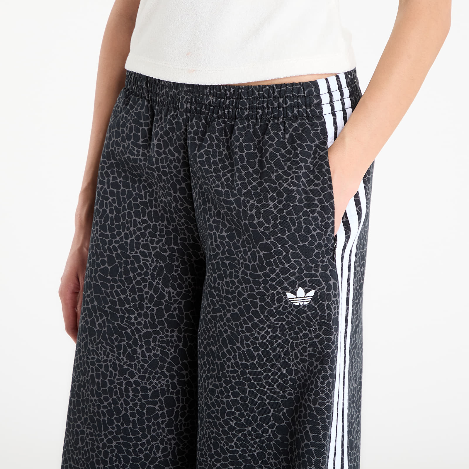 Pants adidas  Firebird Oversized AOP Denim Pants Black/ Grey Six