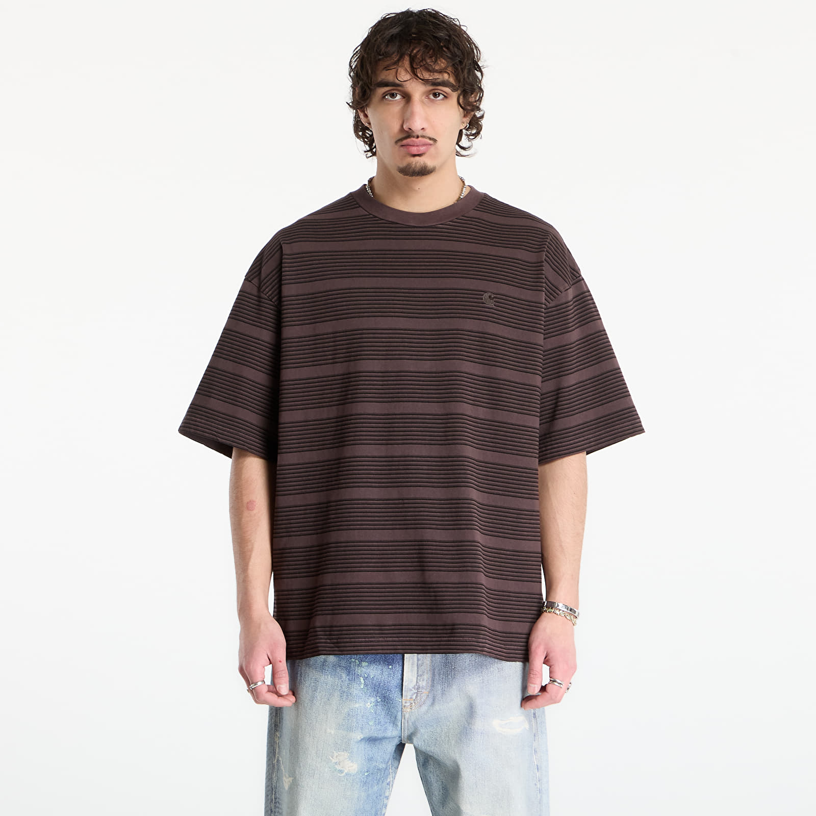 Trička Carhartt WIP S/S Hanson T-Shirt UNISEX Hanson Stripe/ Palisander
