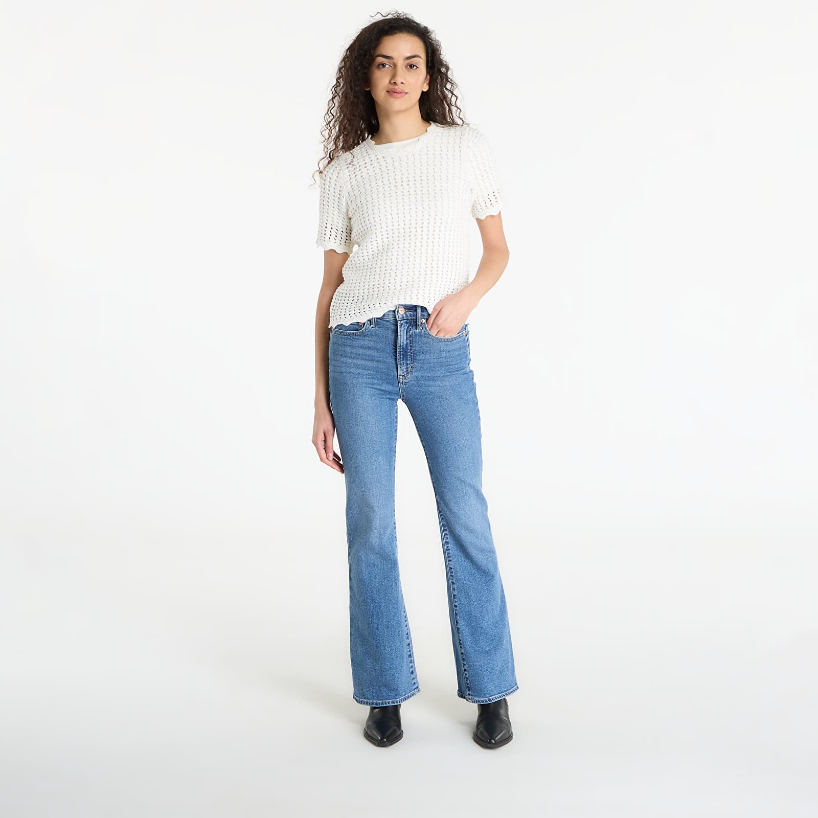 Džinsi GAP 70S Flare High Rise Med Heron Jeans Medium Wash