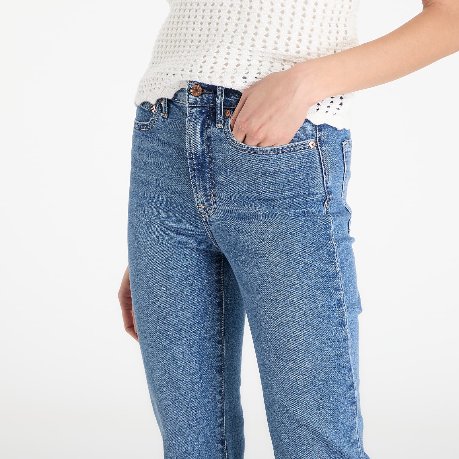 Džinsi GAP 70S Flare High Rise Med Heron Jeans Medium Wash