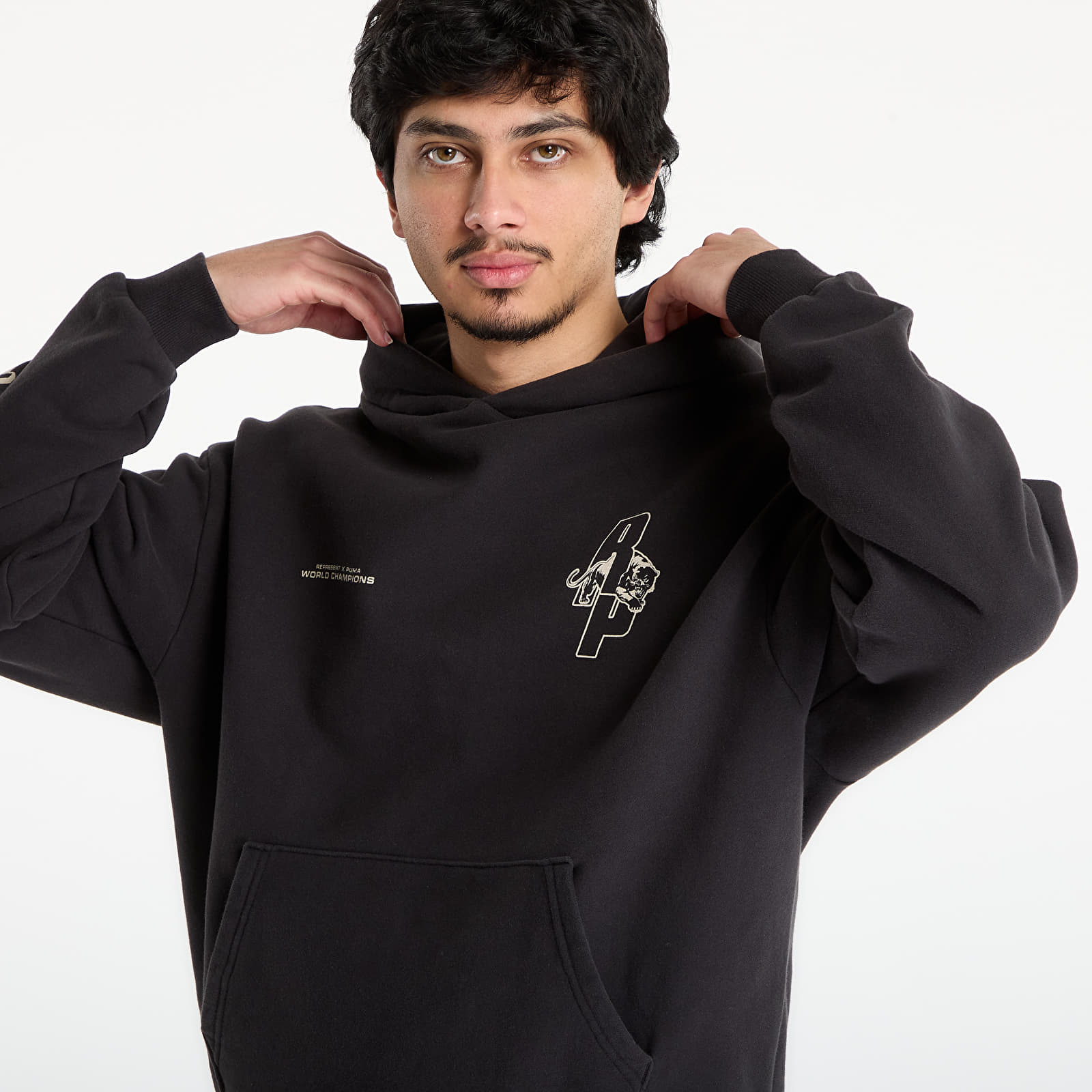 Pánske mikiny Puma x Represent LS Hoodie PUMA Black