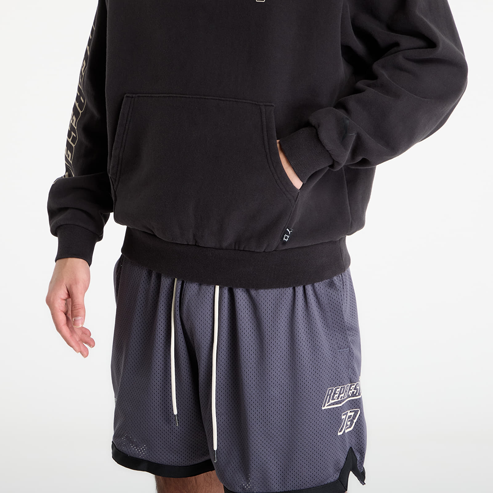 Pánske mikiny Puma x Represent LS Hoodie PUMA Black