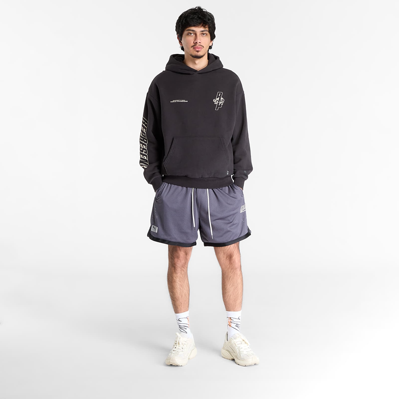 Pánske mikiny Puma x Represent LS Hoodie PUMA Black