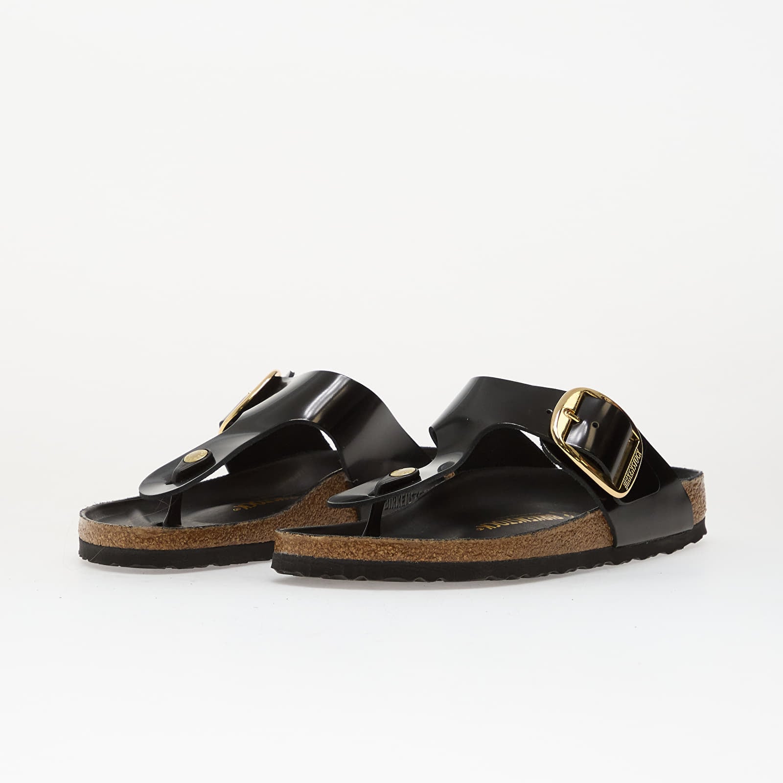 Dámske topánky a tenisky Birkenstock Gizeh Big Buckle Natural Leather Patent Women Nappa Glamour