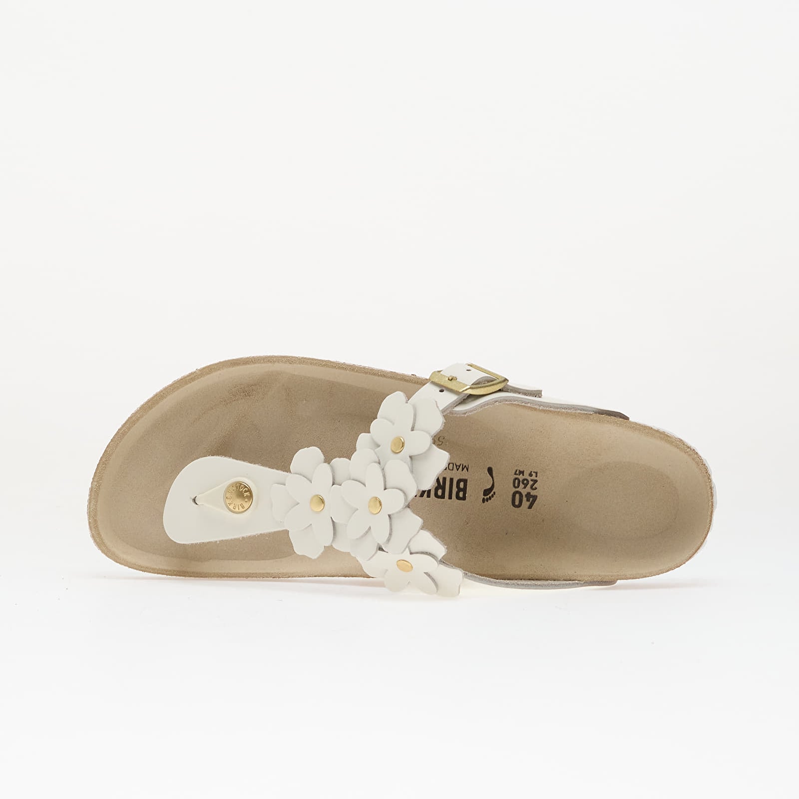 Dámske topánky a tenisky Birkenstock Gizeh Flower Leather Women White
