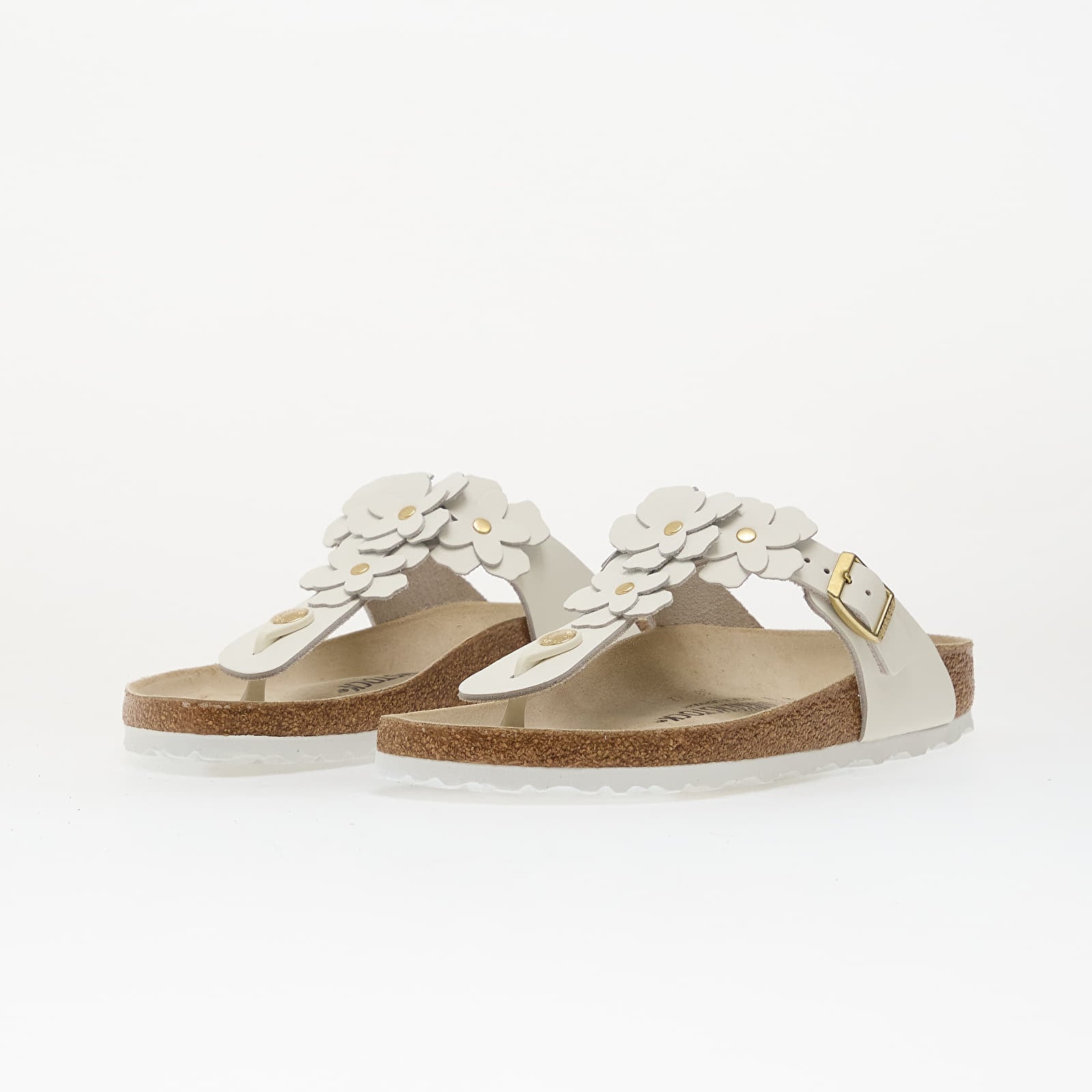 Dámske topánky a tenisky Birkenstock Gizeh Flower Leather Women White