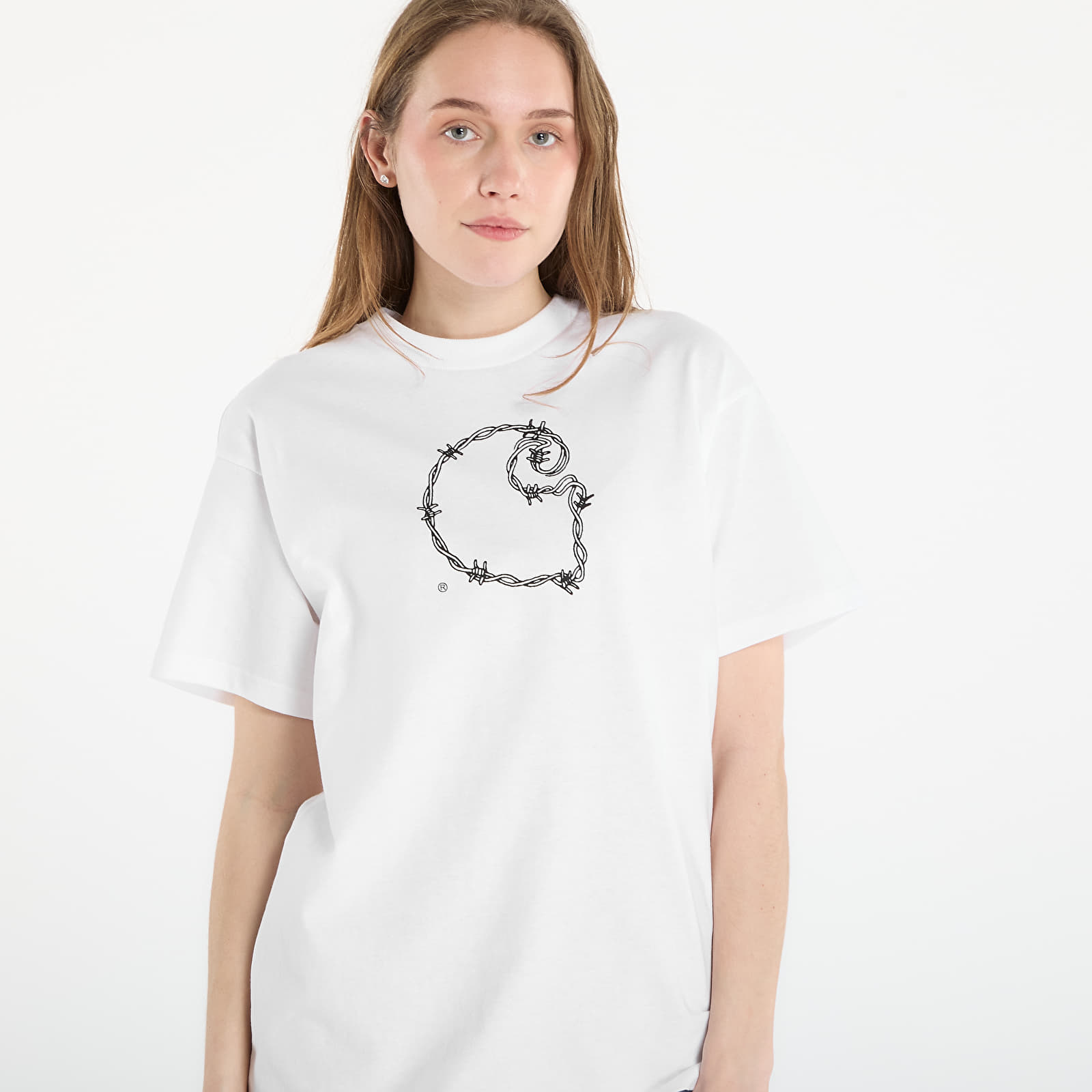 Meeste T-särgid Carhartt WIP S/S Barbwire C T-Shirt UNISEX White