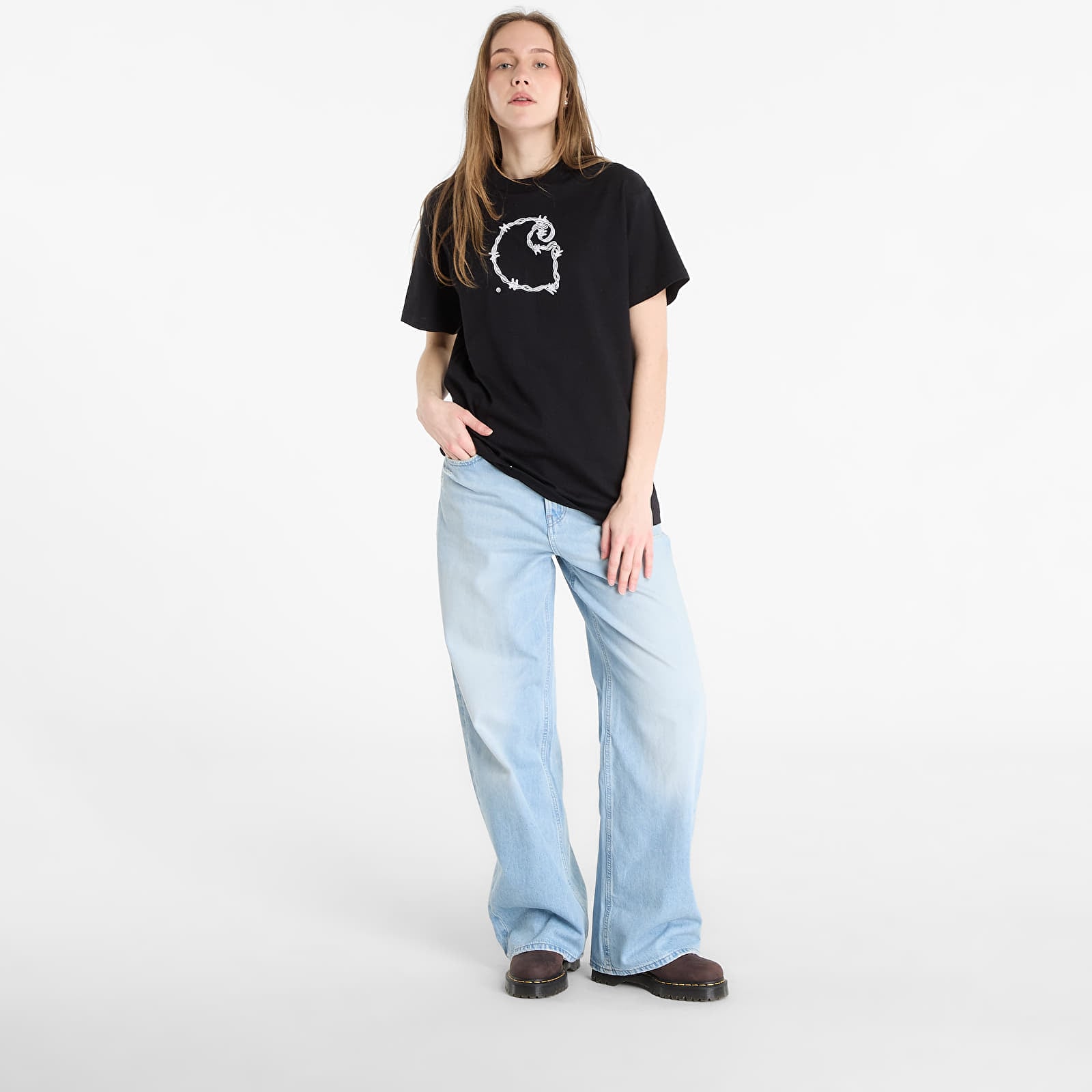 Miesten T-paidat Carhartt WIP S/S Barbwire C T-Shirt UNISEX Black