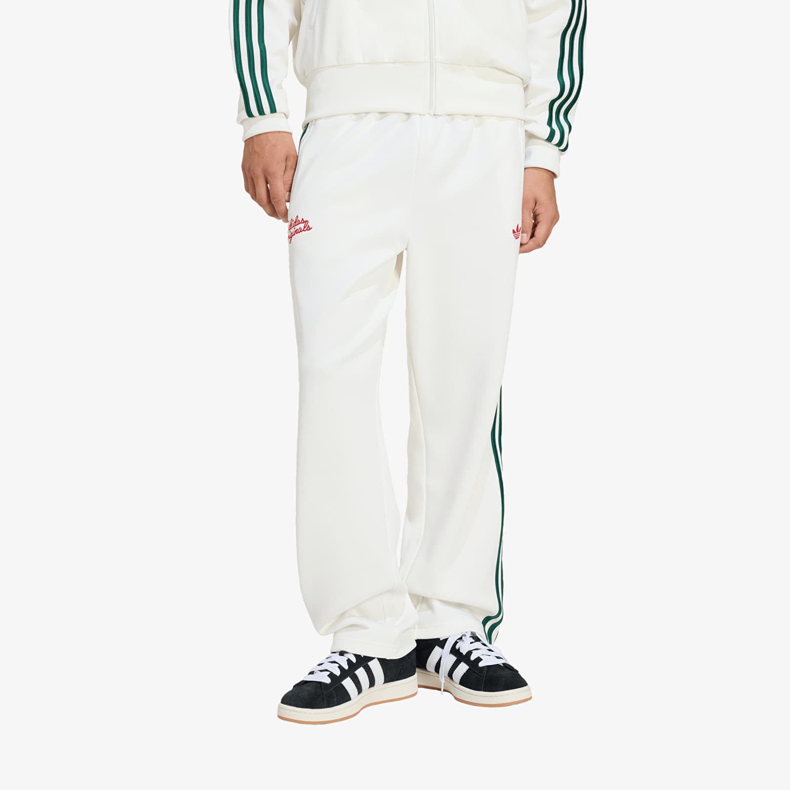 Φόρμα adidas Track Pants Off White/ Collegiate Green S