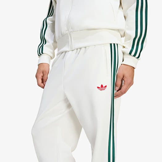 adidas Firebird Track Pants Roses Off White/ Collegiate Green | Queens