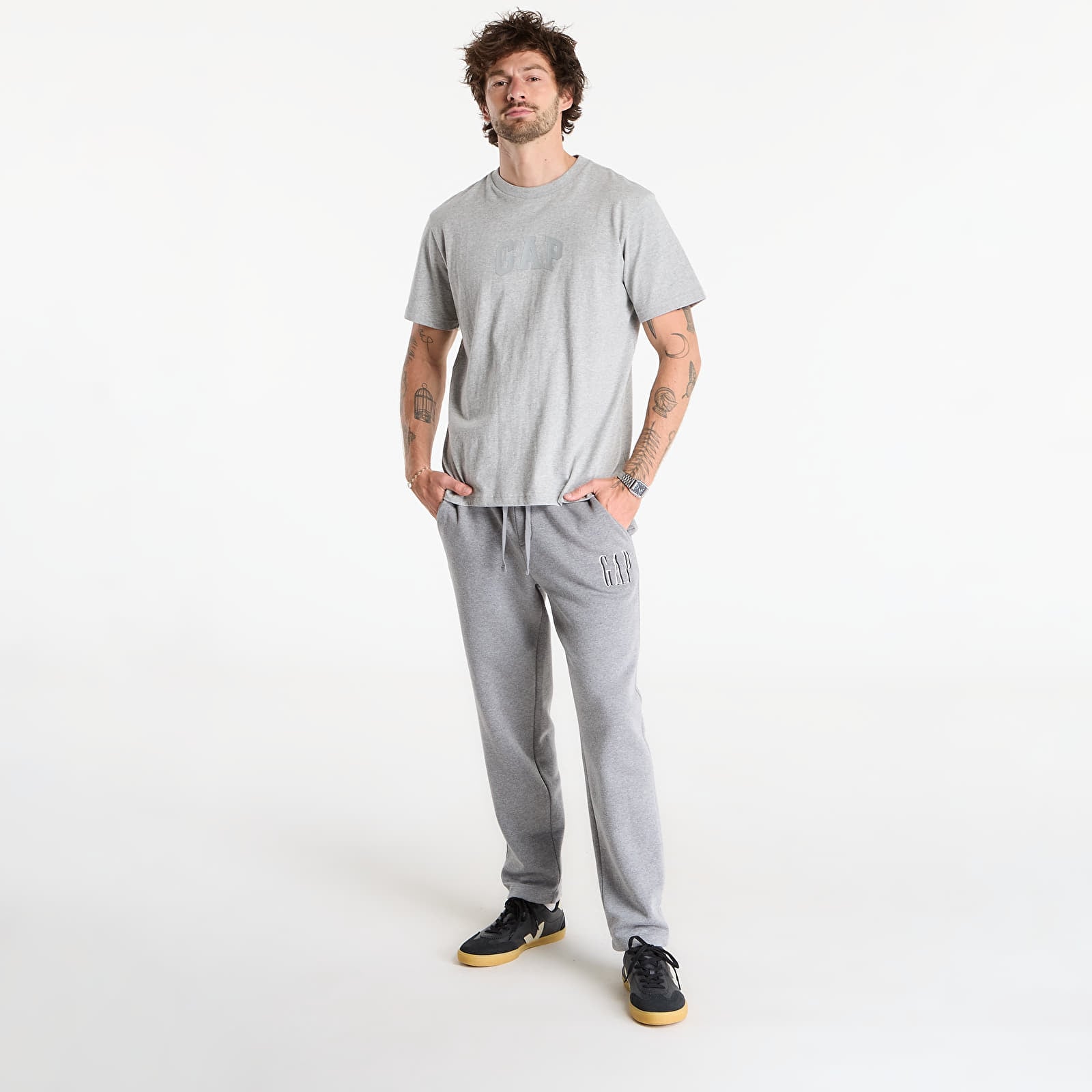 Verryttelyhousut GAP V-Opp Logo Straight Sweatpant Heather Gray