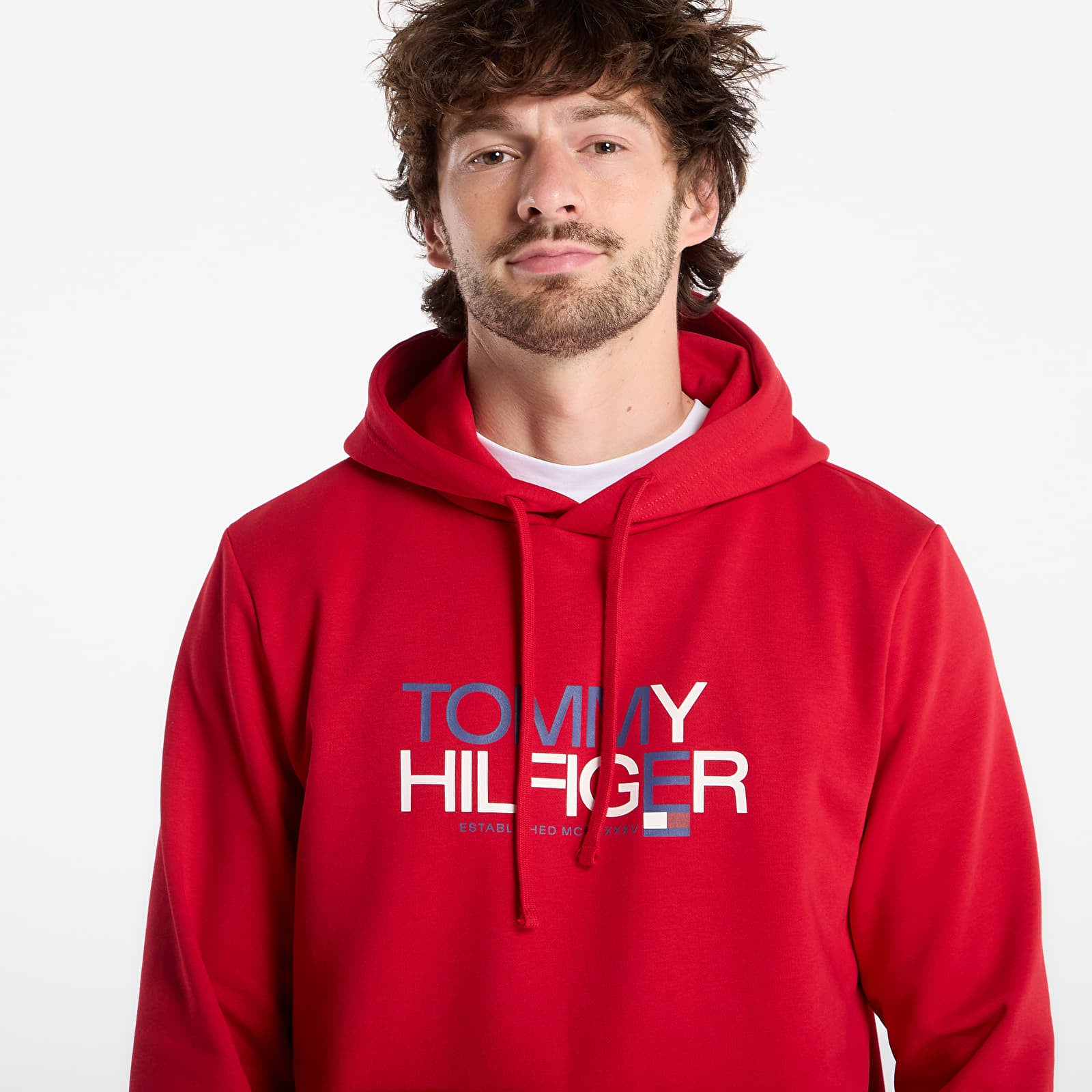 Kapucnis pulóverek és pulcsik Tommy Hilfiger Brand Love Big Text Hoody Medium Red