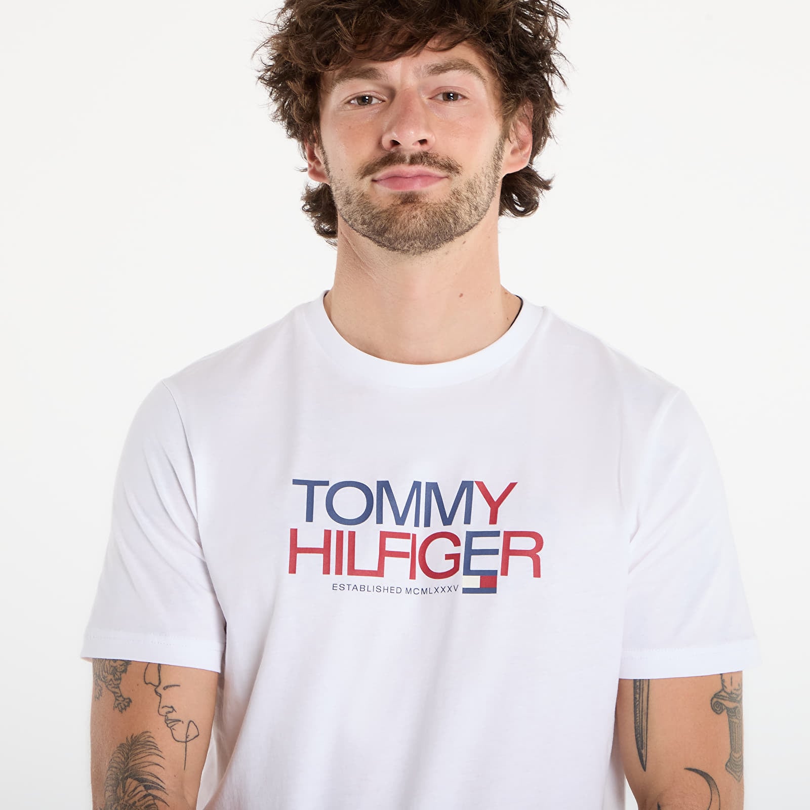 T-krekli Tommy Hilfiger Brand Love Big Text Tee White