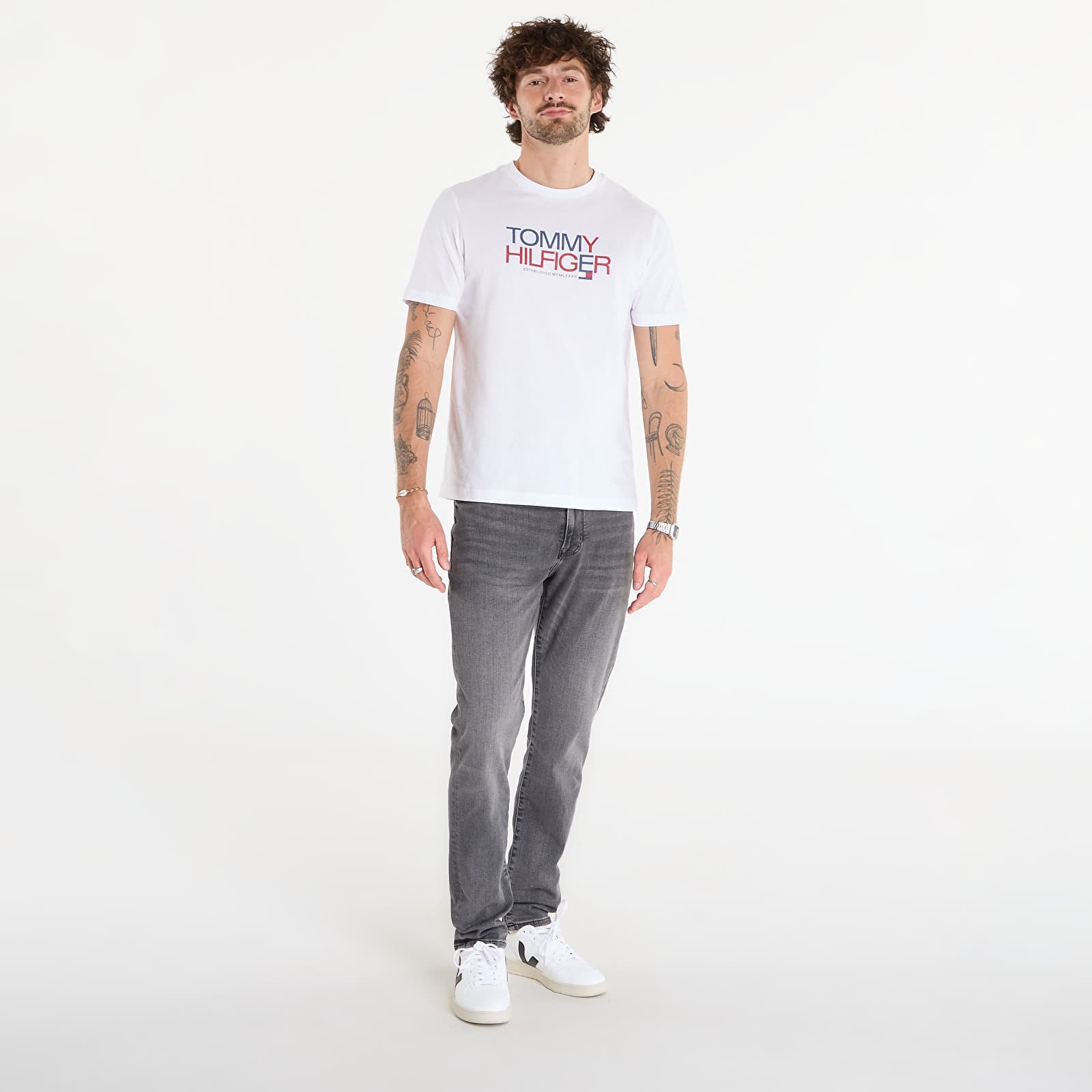 T-krekli Tommy Hilfiger Brand Love Big Text Tee White