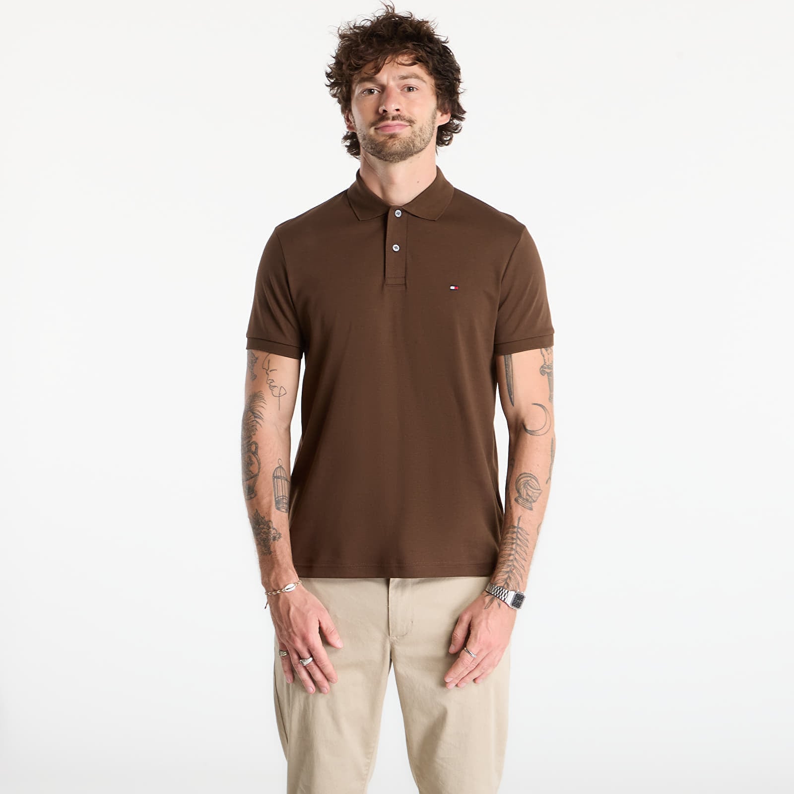 Tricou Tommy Hilfiger Liquid Cotton Reg Seasonal Polo Legacy Brown M