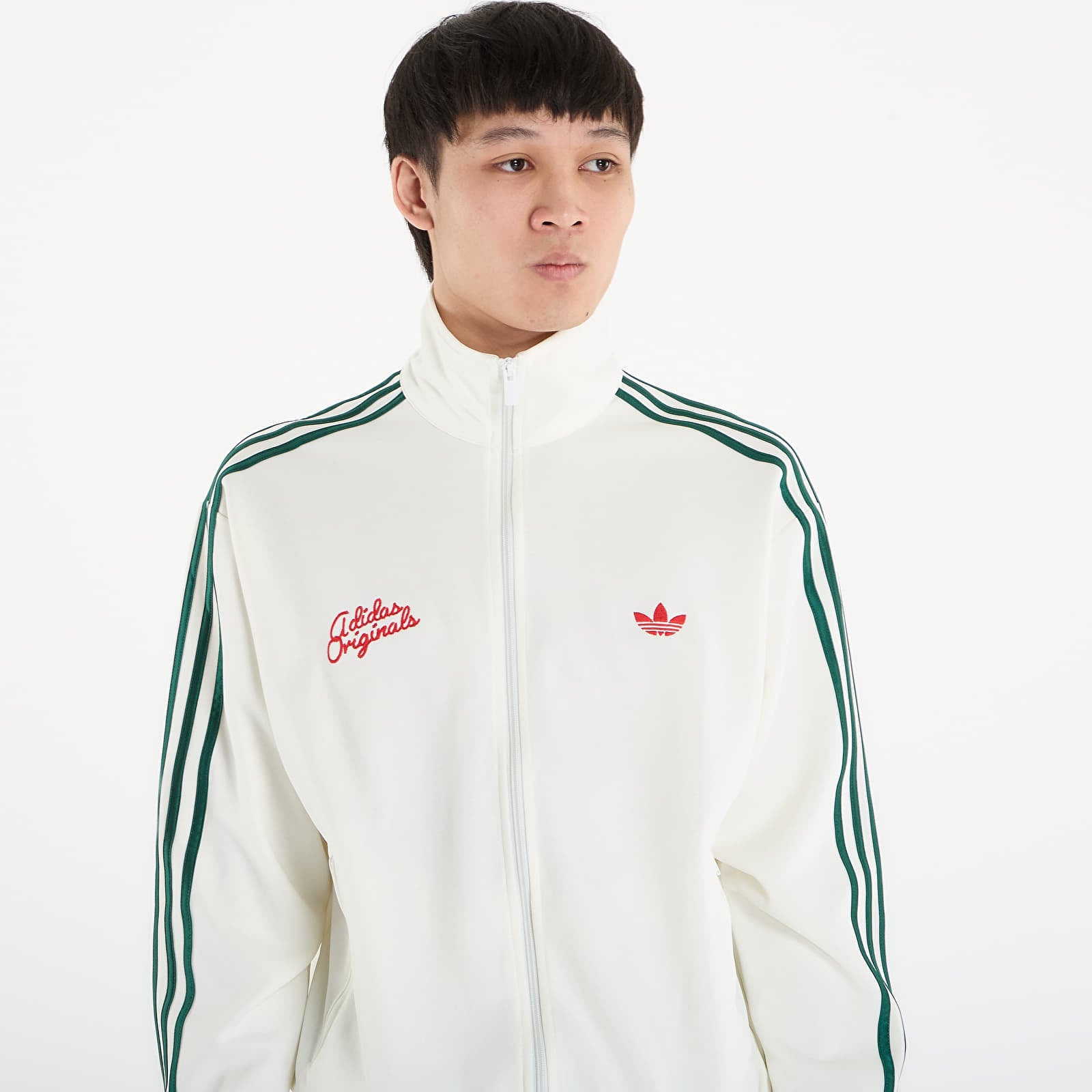 Puloverji   adidas Tt Off White/ Collegiate Green