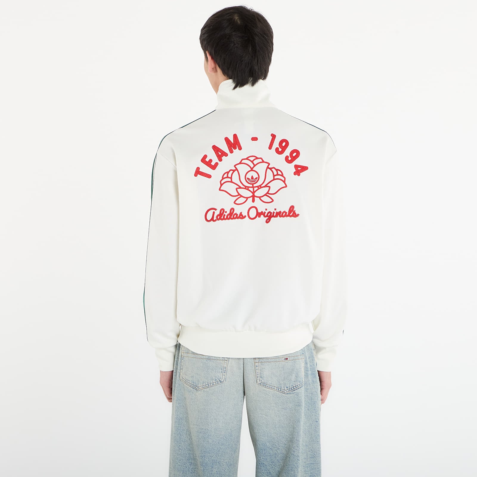 Puloverji   adidas Tt Off White/ Collegiate Green