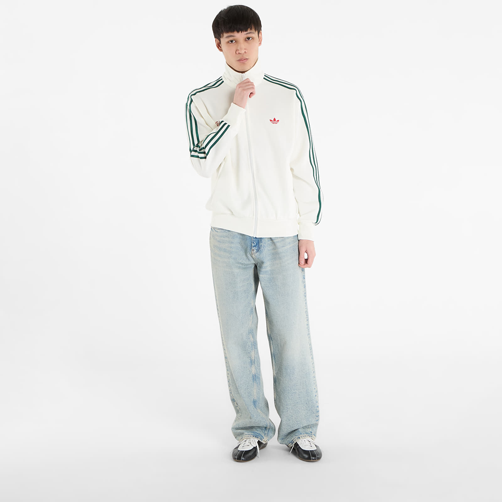 Puloverji   adidas Tt Off White/ Collegiate Green
