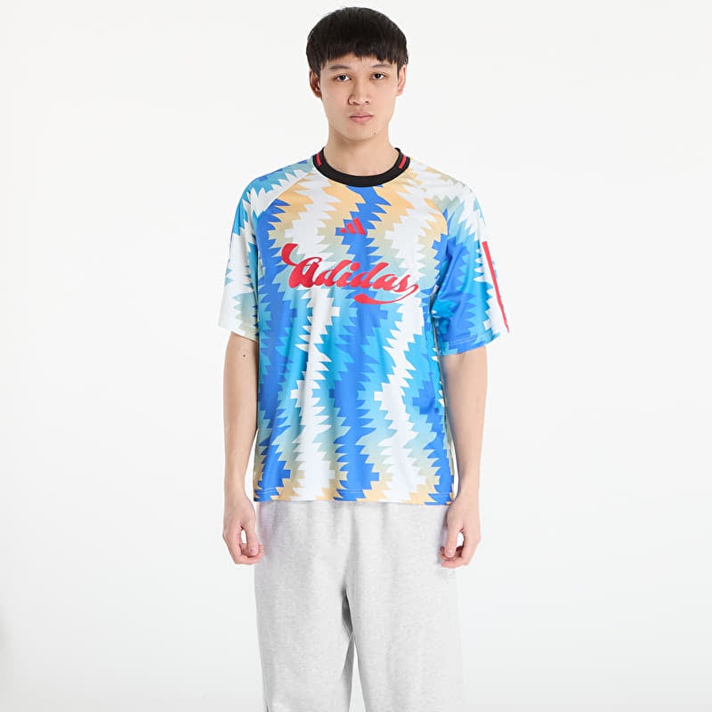 T-shirt adidas House Of Tiro X Common Goal Jersey Off White/ Semi Ice Tangerine/ Ray Blue- Multicolor