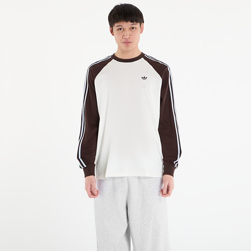 adidas Britcore Long Sleeve Cali T-Shirt Off White/ Aurora Coffee