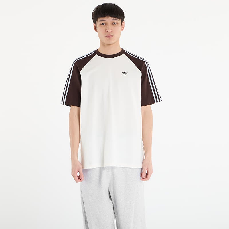 Футболка adidas Britcore Short Sleeve Ringer T-Shirt Off White/ Aurora Coffee