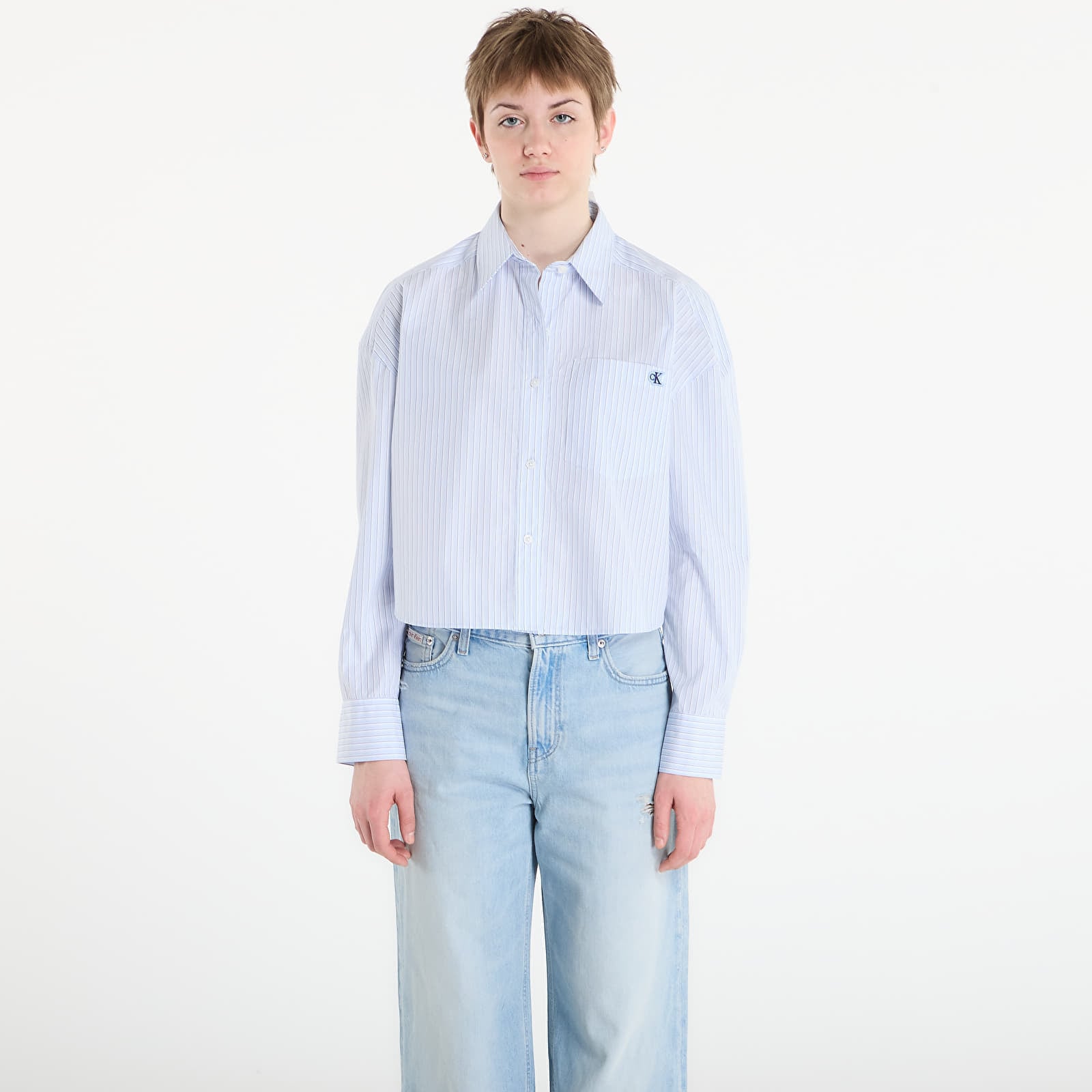Риза Calvin Klein Jeans Yarndye Cotton Poplin Shirt Blue XS