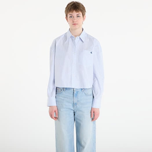 Calvin Klein Jeans Yarndye Cotton Poplin Shirt Blue