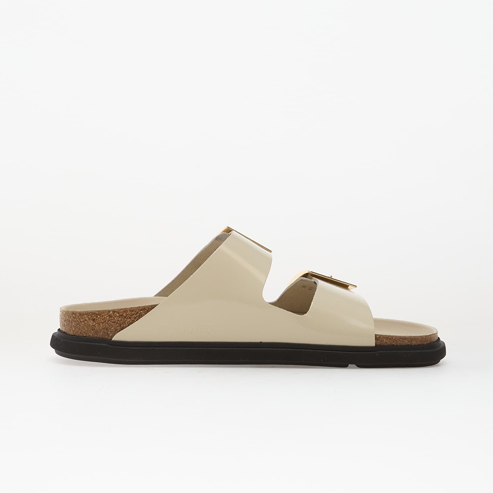 Ženske tenisice Birkenstock Arizona Droplet Buckle Natural Leather Patent Women High-Shine Ecru