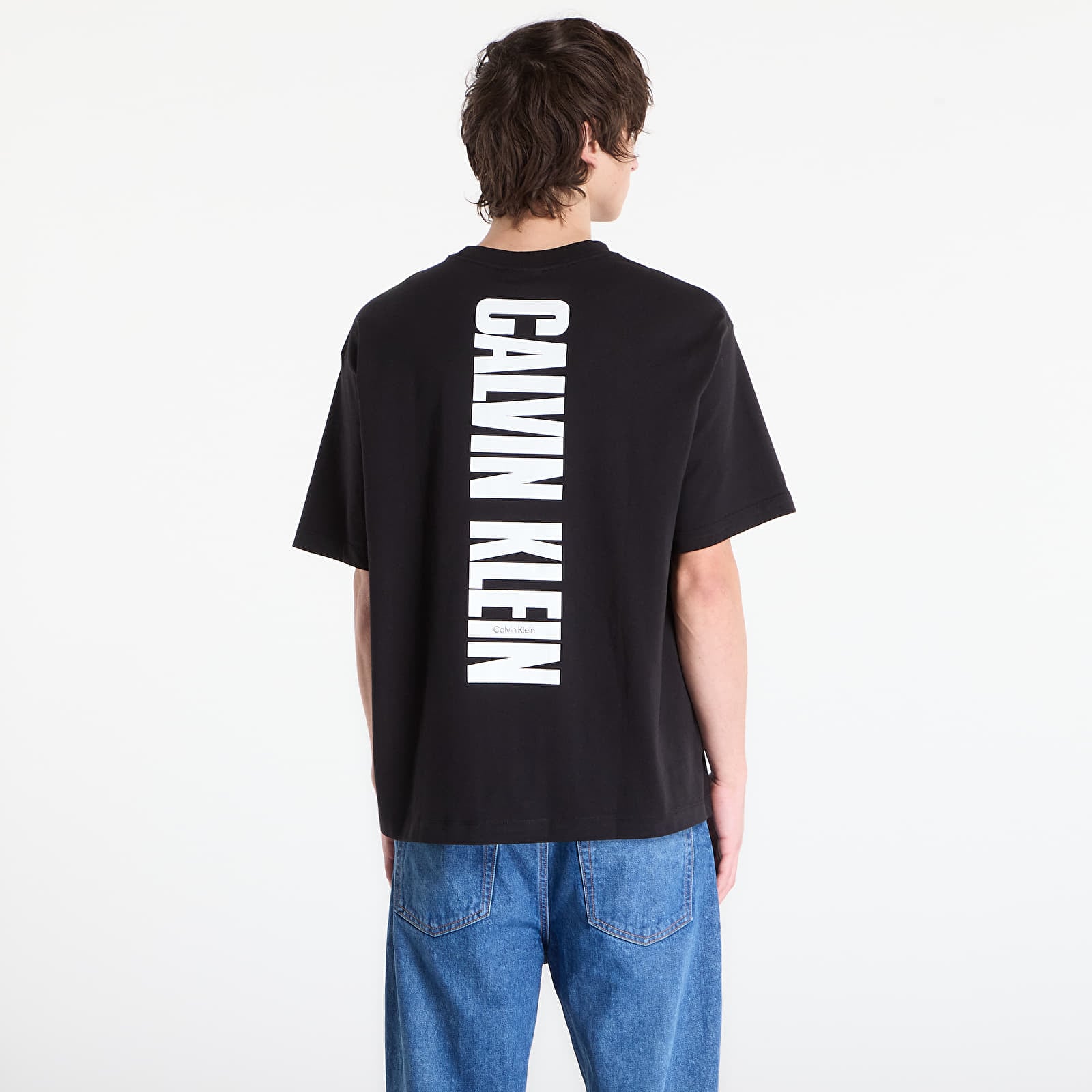 Marškinėliai Calvin Klein Jeans Ss 16S Ck Vert Logo Tee Black