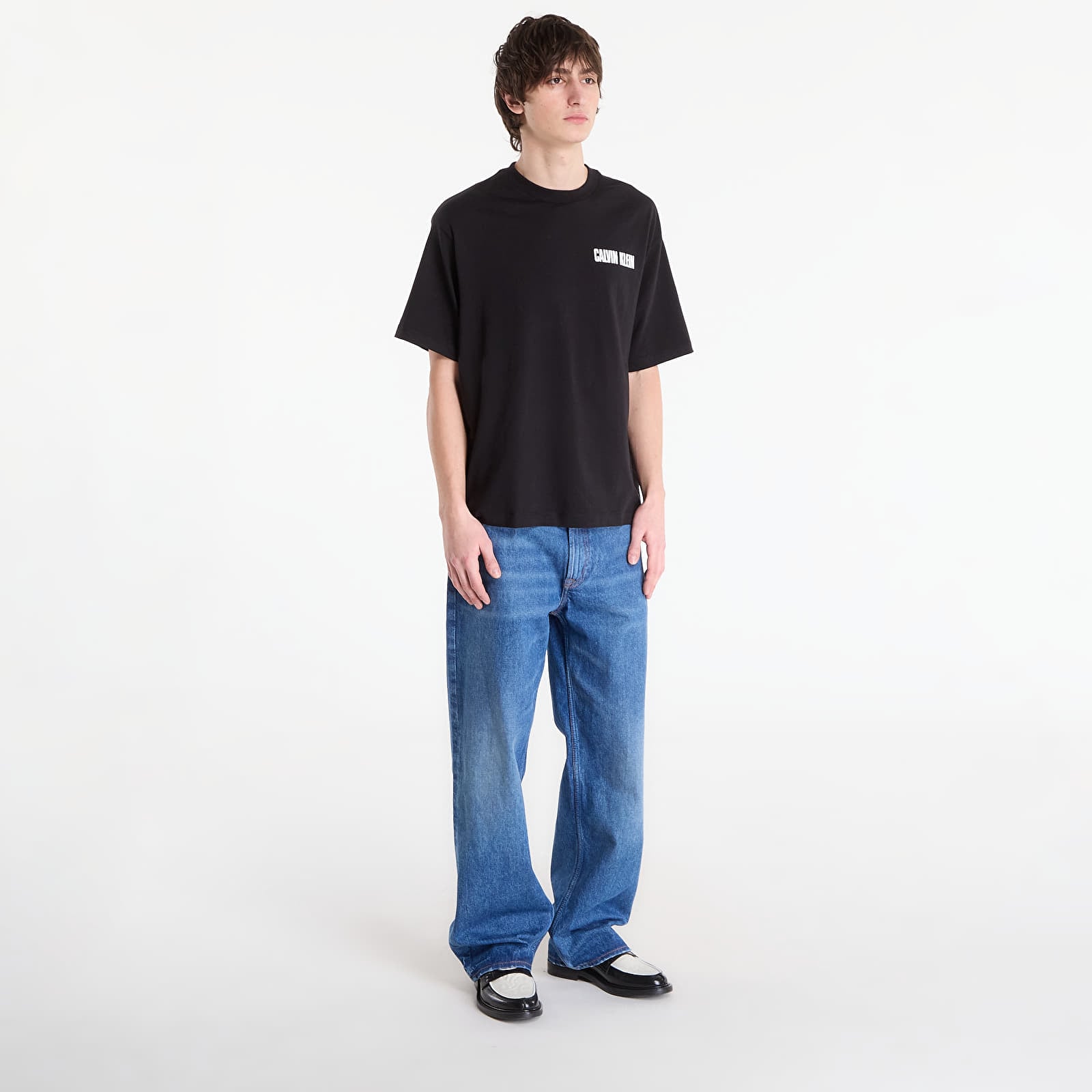 Marškinėliai Calvin Klein Jeans Ss 16S Ck Vert Logo Tee Black