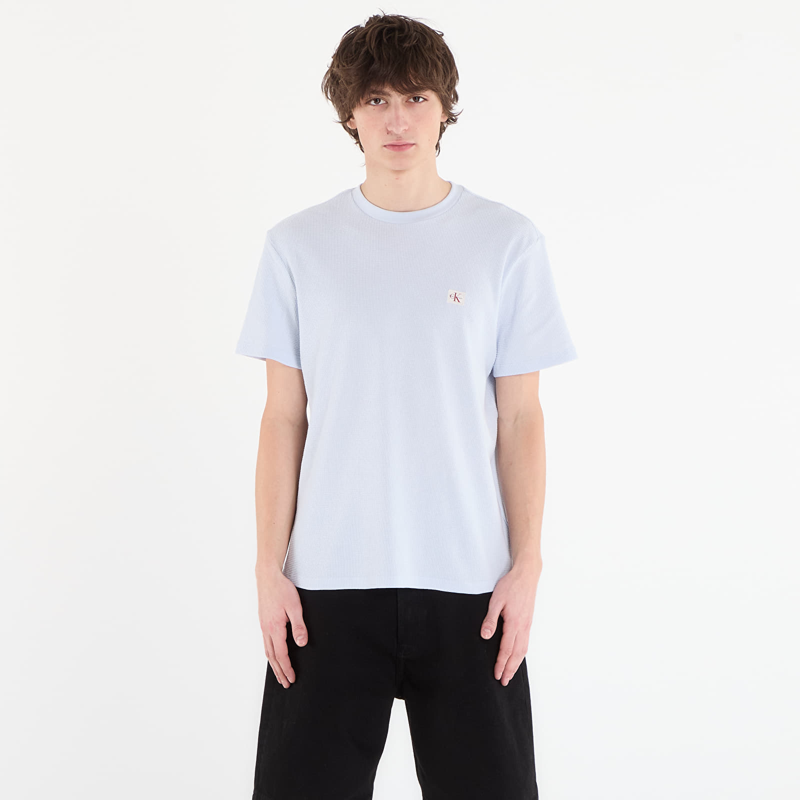 T-shirts  Calvin Klein Jeans Ss Waffle Badge Crew Tee Blue