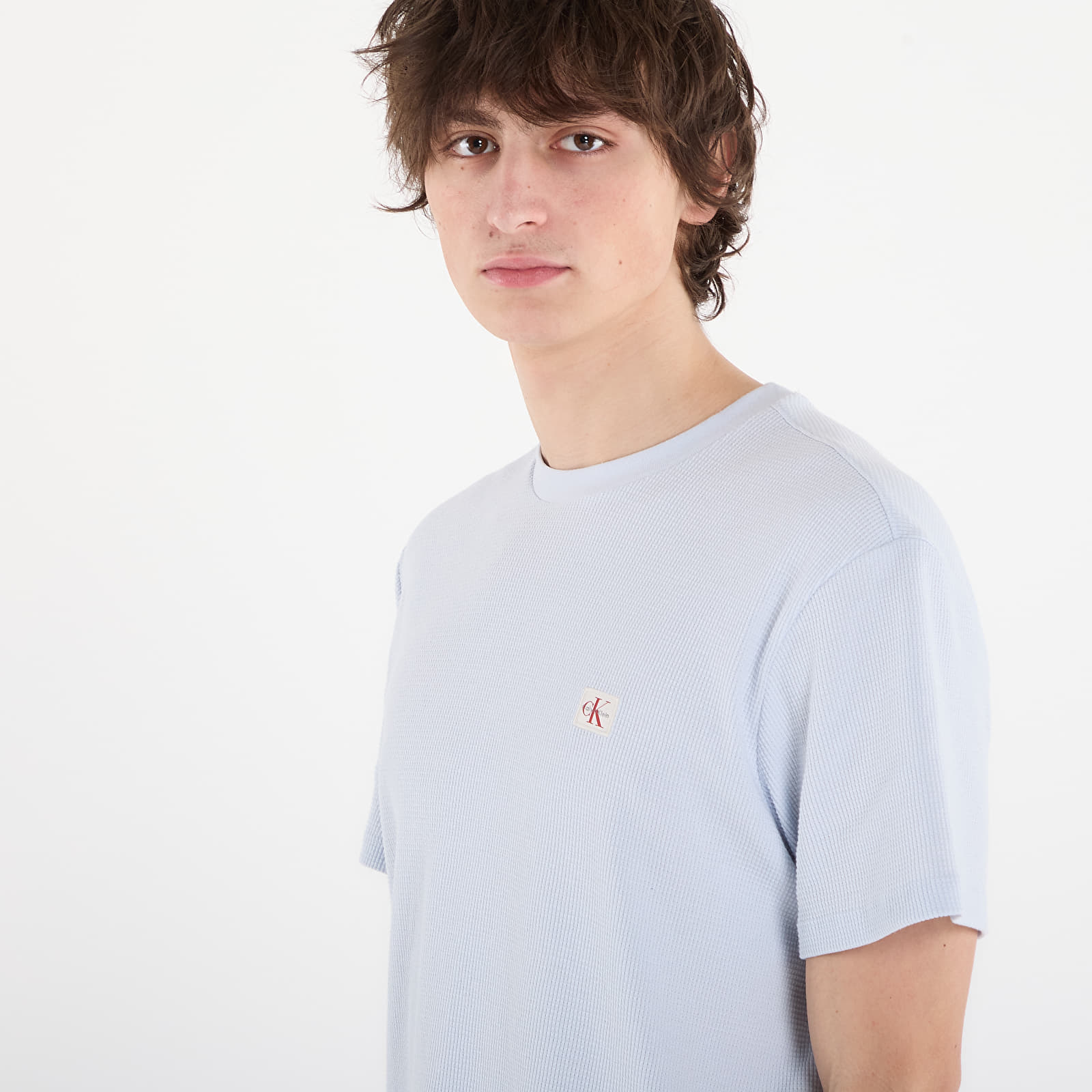 T-shirts  Calvin Klein Jeans Ss Waffle Badge Crew Tee Blue