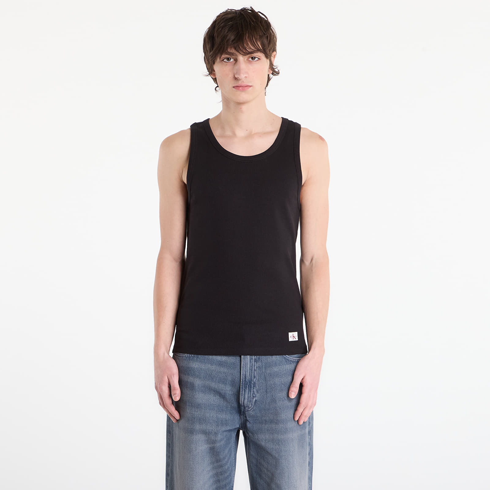 Tiltiņi Calvin Klein Jeans 2X2 Rib Badge Tank Black