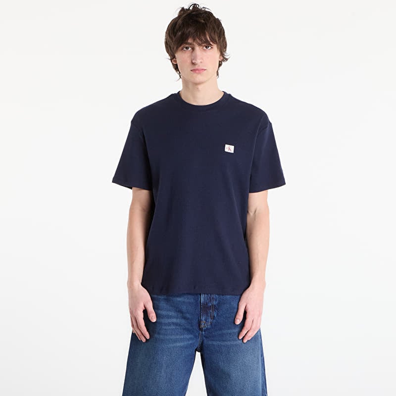 Tričko Calvin Klein Jeans Ss Waffle Badge Crew Tee Blue