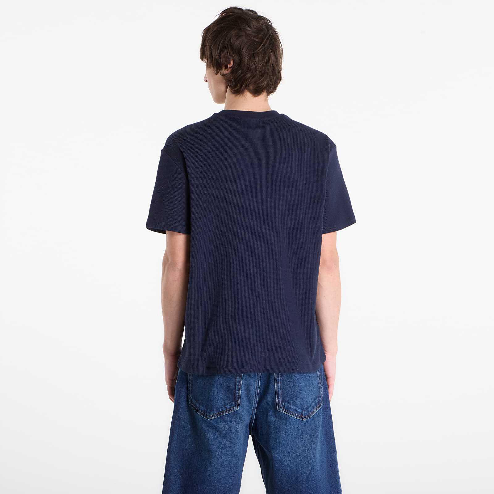 T-shirts Calvin Klein Jeans Ss Waffle Badge Crew Tee Blue