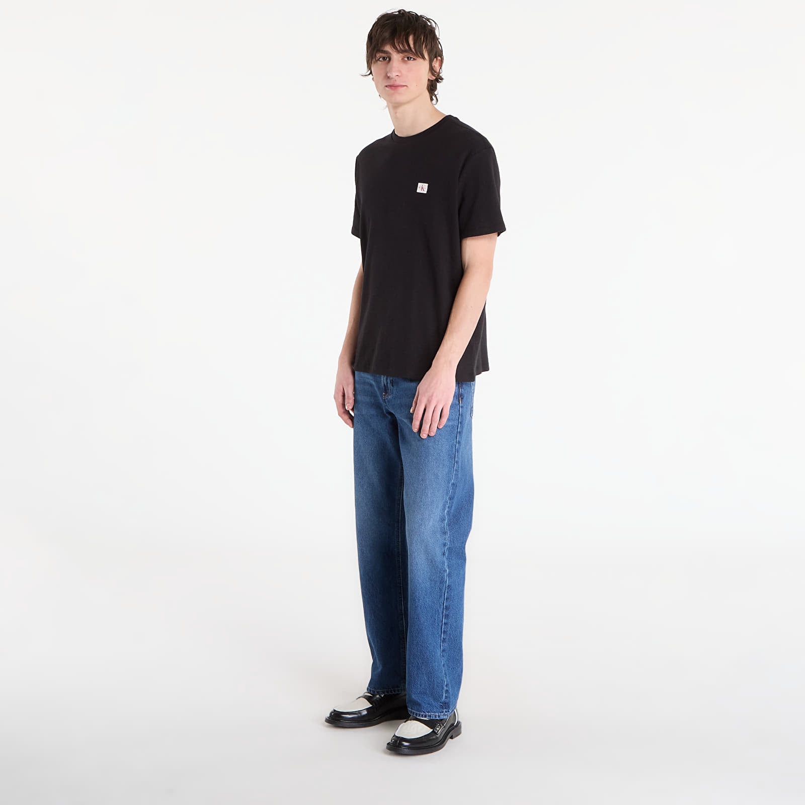 Majice i košulje Calvin Klein Jeans Ss Waffle Badge Crew Tee Black