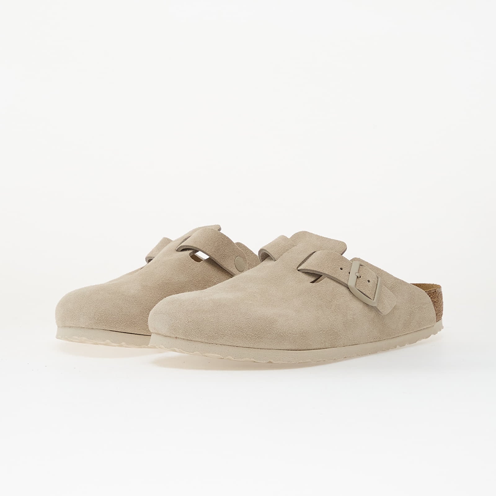 Vīriešu čības un apavi Birkenstock Boston Suede Leather Unisex Oyster