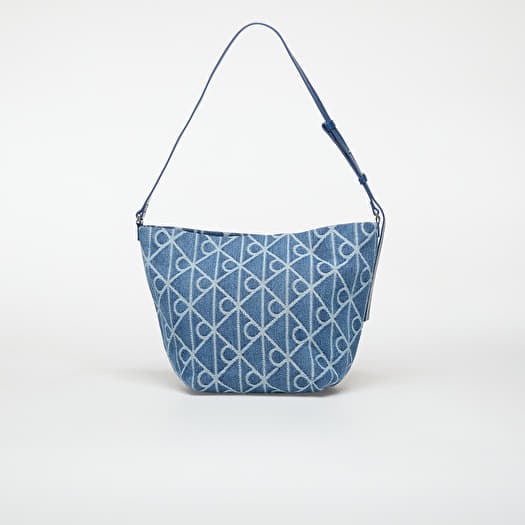 Torba Calvin Klein Emblem Aop Denim Bucket Blue
