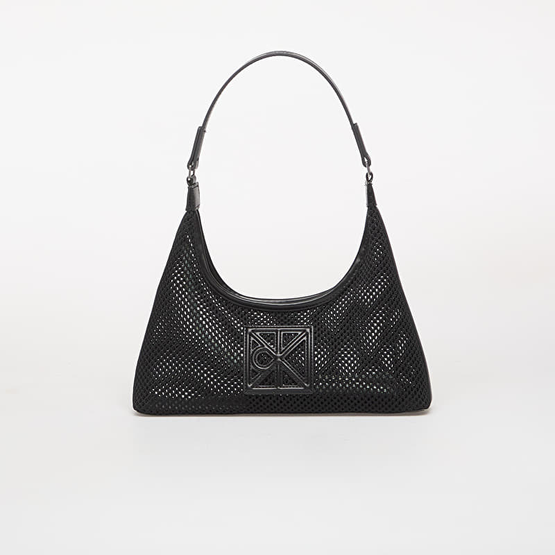 Calvin Klein Emblem Mesh Shoulder Bag Black