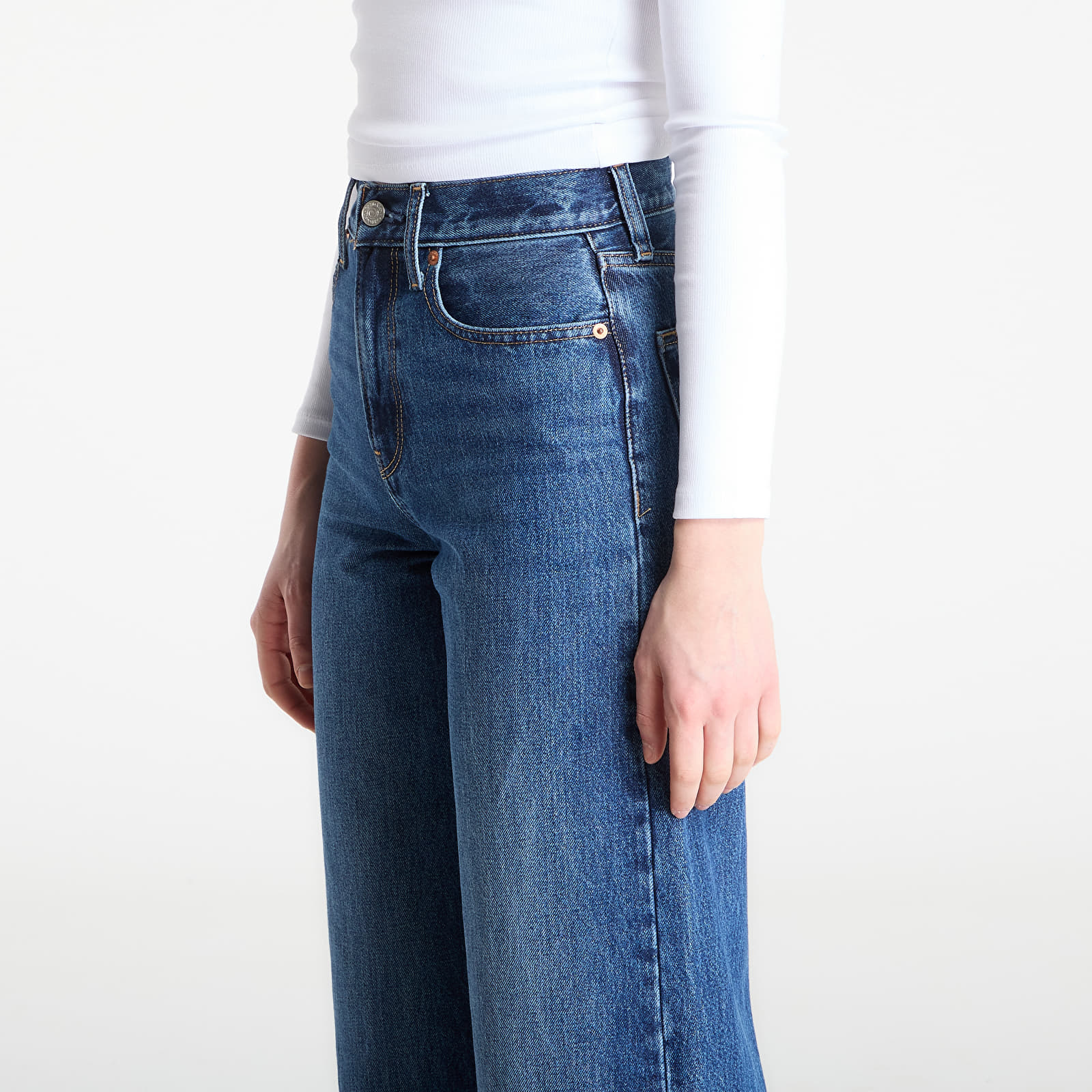 Dámske jeans Calvin Klein Jeans The Wide Leg Jeans Blue